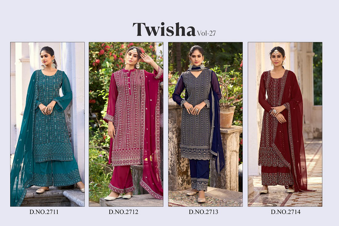 Twisha Vol 27 Silk Designer Salwar Suits Catalog
